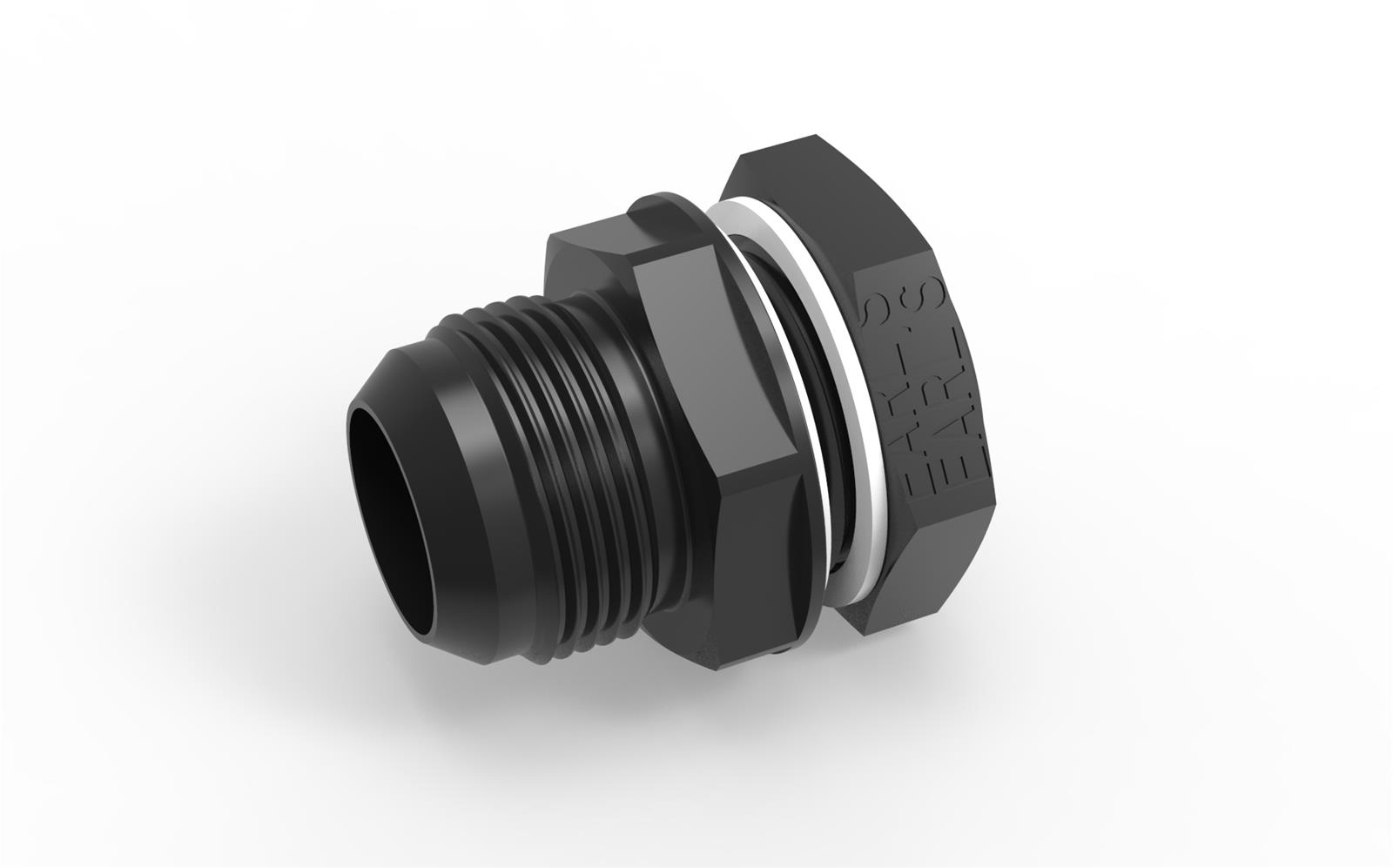 Earl's Performance Bulkhead Adapter Fittings AT983816ERL Fitting, Fuel Cell, Male Bulkhead, -16 AN, Straight, Aluminum, Black Anodized, Each