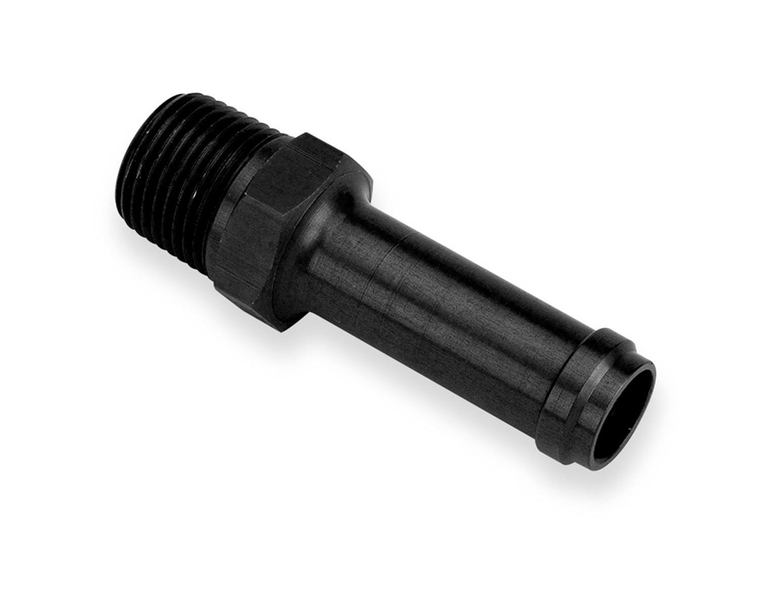 Earl's Performance NPT to Nipple Fittings AT984066ERL Fitting, Adapter, Hose Barb, Straight, Aluminum, Black Anodized, 3/8 in. NPT, 3/8 in. Hose Barb, Each