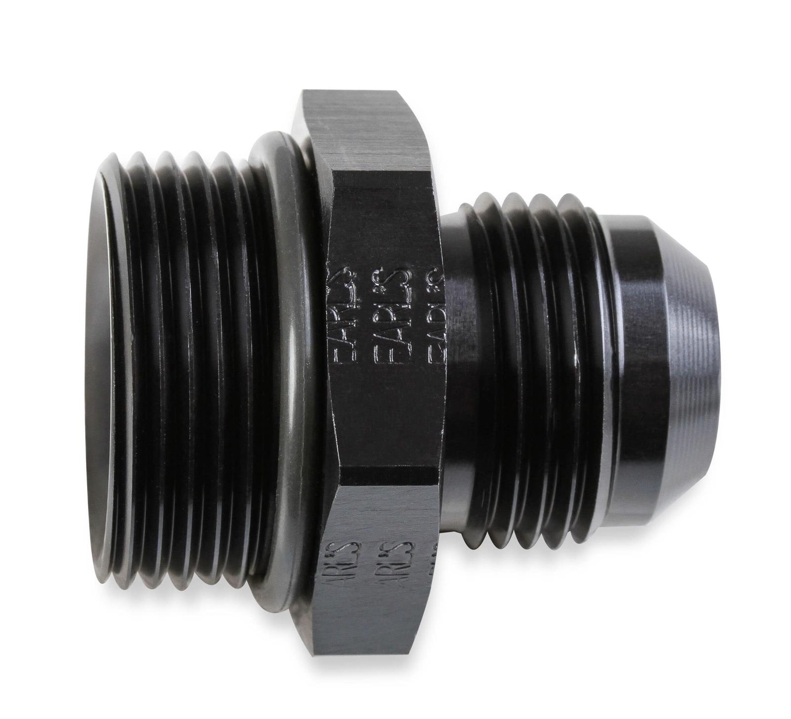 Earl's Performance AN to Straight Cut O-Ring Fittings AT985612ERL Fitting, Adapter, Cut, Straight, Aluminum, Black Anodized, -6 AN, -12 AN, Each thumbnail 2