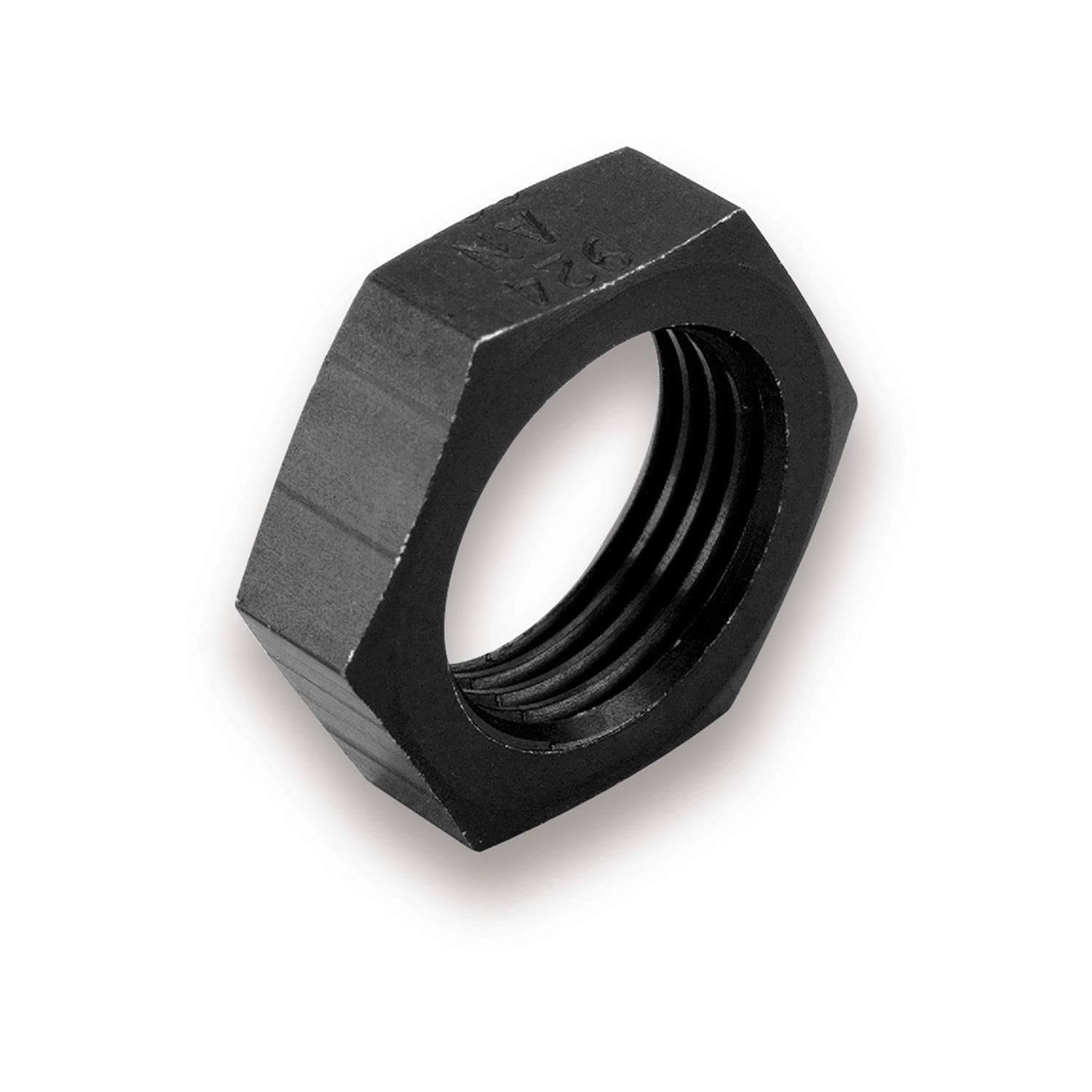 Earl's Performance Bulkhead Nuts AT992410ERL Fitting, Nut, -10 AN, Female Thread, Aluminum, Black Anodized, Each