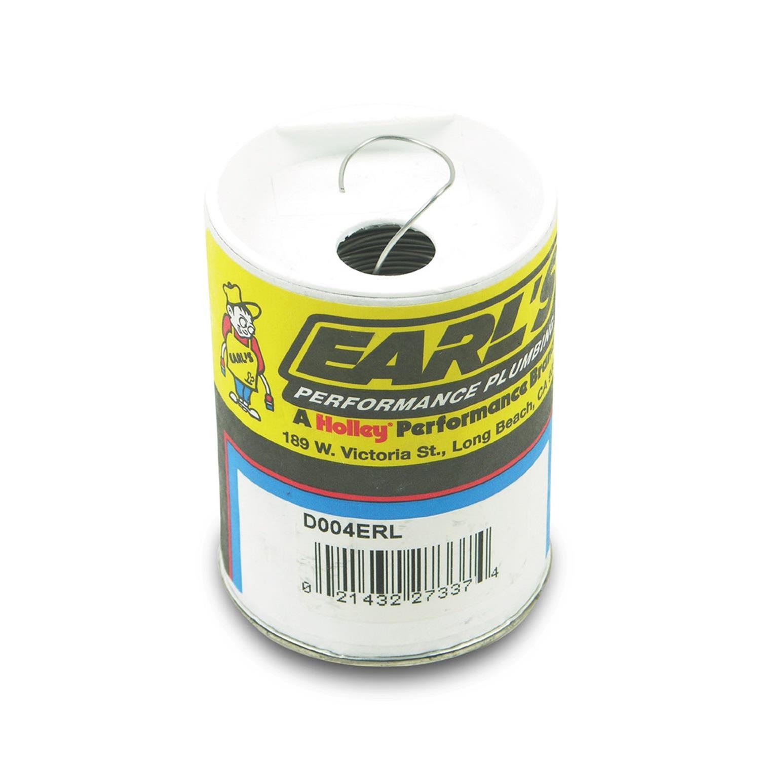 Earl's Performance Safety Wire D002ERL Wire, Stainless Steel, .025 in. Diameter, 1 lb. Can, Each