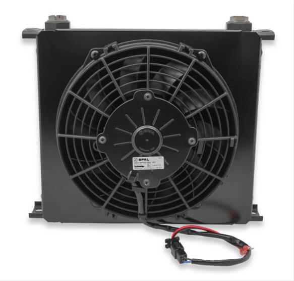 Earl's Performance UltraPro Fan Pack Oil Coolers FP434ERL Fluid Coolers, Coolers, Plate, 34-row, Aluminum, Black, 4.38 in. x 13.00 in. x 10.39 in., -10 AN O-ring Female Inlet/Outlet,Each thumbnail 4
