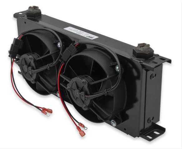 Earl's Performance UltraPro Fan Pack Oil Coolers FP820ERL Fluid Coolers, Coolers, X-Wide, Stacked Plate, 20-row, Aluminum, Black, Single Fan, 342 cfm, Each thumbnail 2