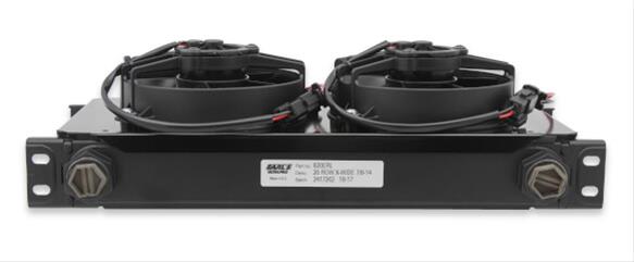 Earl's Performance UltraPro Fan Pack Oil Coolers FP820ERL Fluid Coolers, Coolers, X-Wide, Stacked Plate, 20-row, Aluminum, Black, Single Fan, 342 cfm, Each thumbnail 8