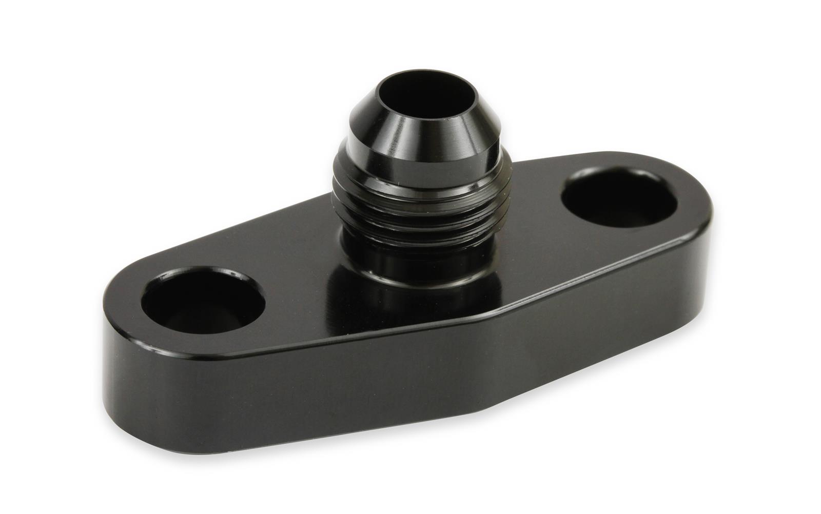 Earl's Performance Turbocharger Oil Flange Fittings GT0003ERL Component, Supply Fitting, Black Anodized, Aluminum, -6 AN Male Threads, Fits T-40, Each