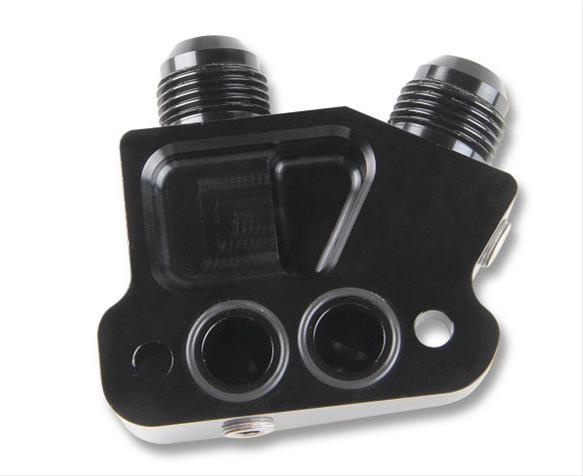 Earl's Performance Oil Cooler Adapters LS0012ERL Adapter, Right Angle, -10 AN Inlet, -10 AN Outlet, Billet Aluminum, Black Anodized, Hardware, Each thumbnail 3