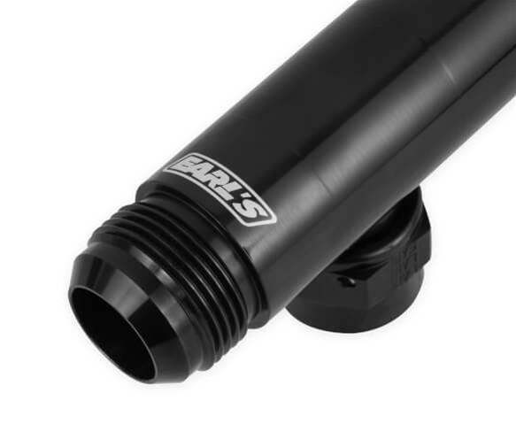 Earl's Performance Adjustable Coolant Crossover Tubes LS0035ERL Water Pump Crossover, Billet Aluminum, -12 AN Female Inlets, -16 AN Male Outlet, Black Anodized, Adjustable, Each thumbnail 2
