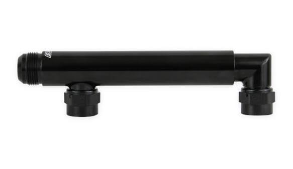 Earl's Performance Adjustable Coolant Crossover Tubes LS0035ERL Water Pump Crossover, Billet Aluminum, -12 AN Female Inlets, -16 AN Male Outlet, Black Anodized, Adjustable, Each thumbnail 9
