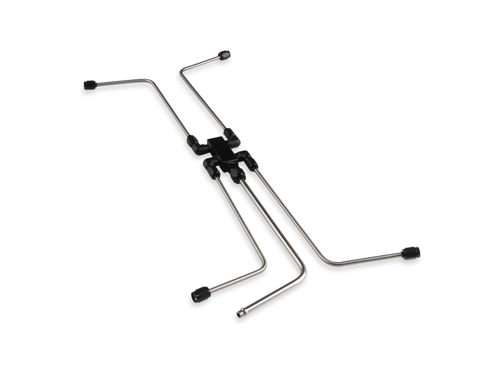 Earl's Performance LS Steam Vent Kits LS0036ERL Engine Tube Kit, Four Corner, Stainless Steel Tubing, Aluminum, Black Anodized, Chevrolet, Small Block LS, Kit
