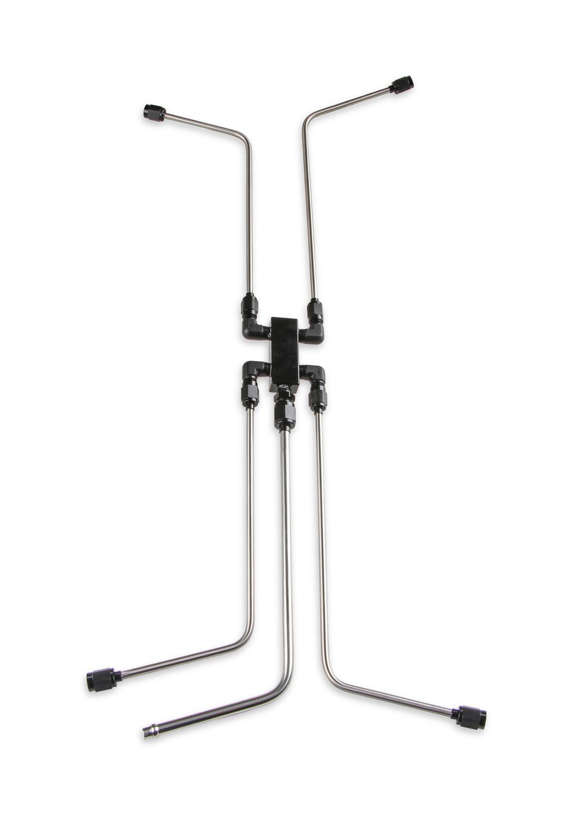 Earl's Performance LS Steam Vent Kits LS0036ERL Engine Tube Kit, Four Corner, Stainless Steel Tubing, Aluminum, Black Anodized, Chevrolet, Small Block LS, Kit thumbnail 3