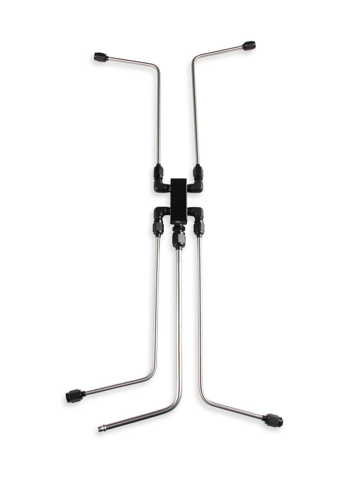 Earl's Performance LS Steam Vent Kits LS0036ERL Engine Tube Kit, Four Corner, Stainless Steel Tubing, Aluminum, Black Anodized, Chevrolet, Small Block LS, Kit thumbnail 4