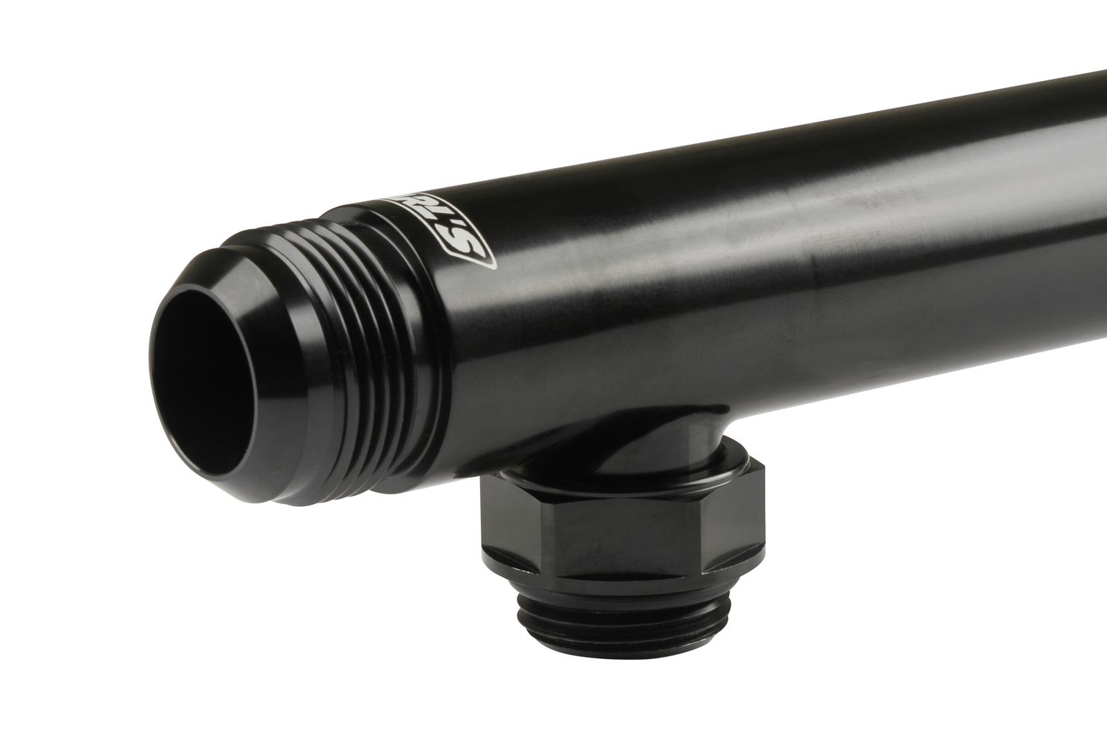 Earl's Performance Adjustable Coolant Crossover Tubes LS0037ERL Engine Crossover, Tube, from 6.8 in. to 10.5 in., -12AN O-Ring Ports, Billet Aluminum, Black Anodized, Chevrolet, LS, Each thumbnail 5