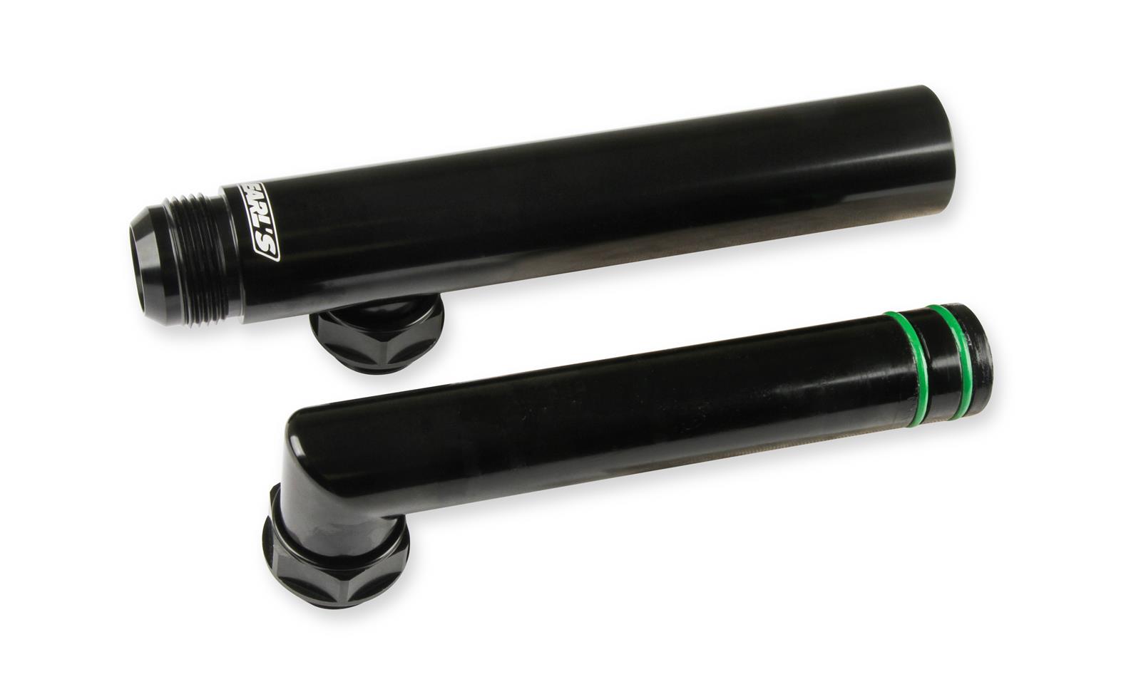 Earl's Performance Adjustable Coolant Crossover Tubes LS0037ERL Engine Crossover, Tube, from 6.8 in. to 10.5 in., -12AN O-Ring Ports, Billet Aluminum, Black Anodized, Chevrolet, LS, Each thumbnail 9