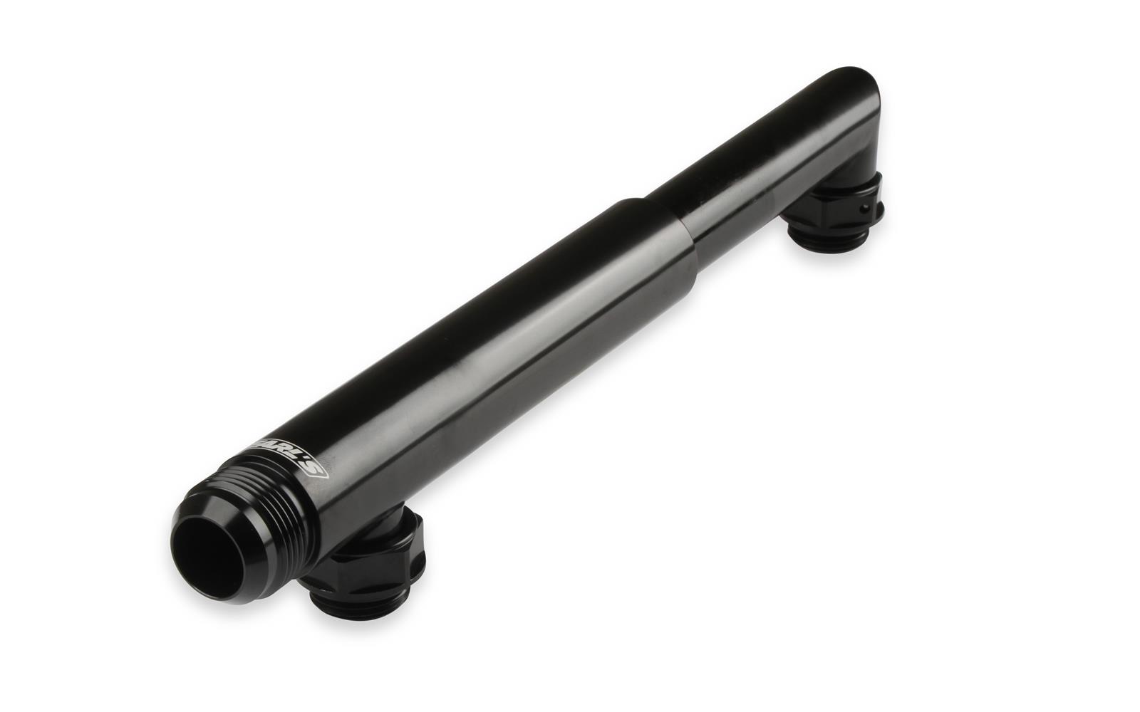Earl's Performance Adjustable Coolant Crossover Tubes LS0037ERL Engine Crossover, Tube, from 6.8 in. to 10.5 in., -12AN O-Ring Ports, Billet Aluminum, Black Anodized, Chevrolet, LS, Each thumbnail 8