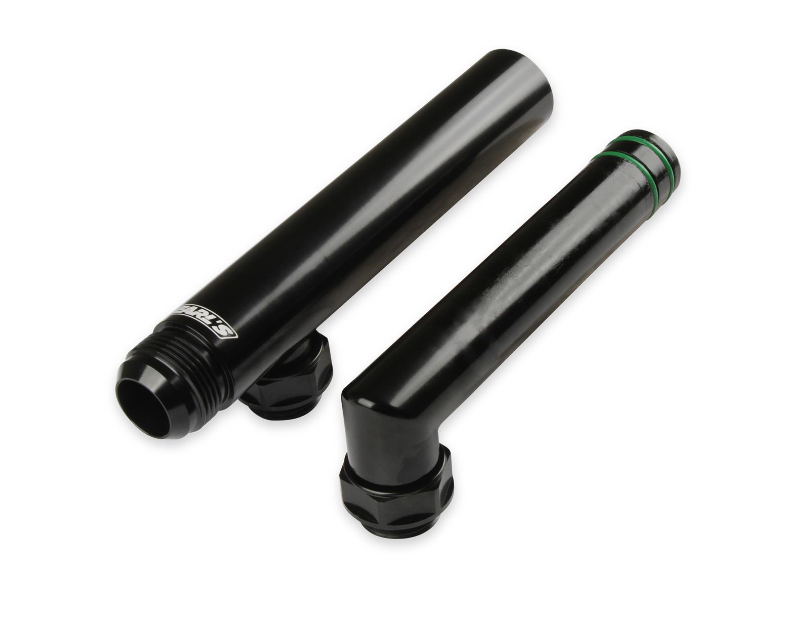 Earl's Performance Adjustable Coolant Crossover Tubes LS0037ERL Engine Crossover, Tube, from 6.8 in. to 10.5 in., -12AN O-Ring Ports, Billet Aluminum, Black Anodized, Chevrolet, LS, Each thumbnail 2