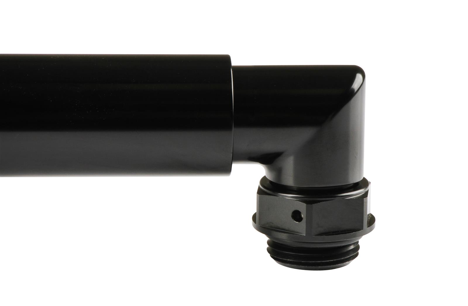 Earl's Performance Adjustable Coolant Crossover Tubes LS0037ERL Engine Crossover, Tube, from 6.8 in. to 10.5 in., -12AN O-Ring Ports, Billet Aluminum, Black Anodized, Chevrolet, LS, Each thumbnail 7