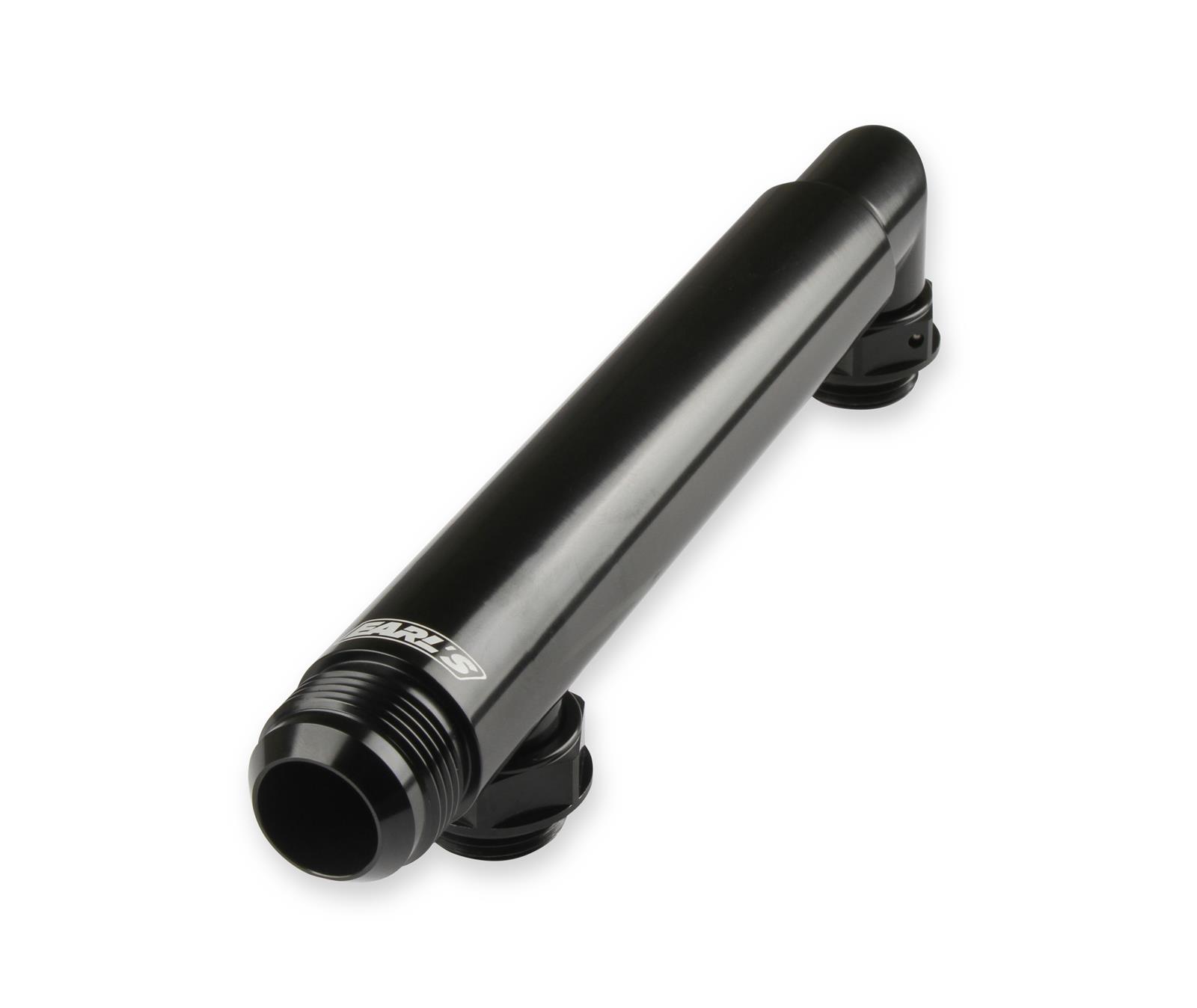 Earl's Performance Adjustable Coolant Crossover Tubes LS0037ERL Engine Crossover, Tube, from 6.8 in. to 10.5 in., -12AN O-Ring Ports, Billet Aluminum, Black Anodized, Chevrolet, LS, Each