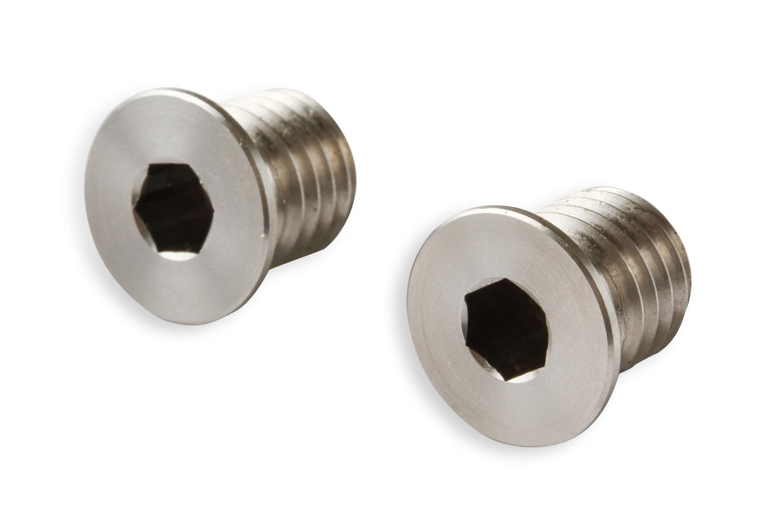 Earl's Performance Plugs LT0002ERL Fitting, Plug, Vacuum Pump, 12mm x 1.75, Male Thread, Stainless Steel, Natural Finish, Pair thumbnail 2