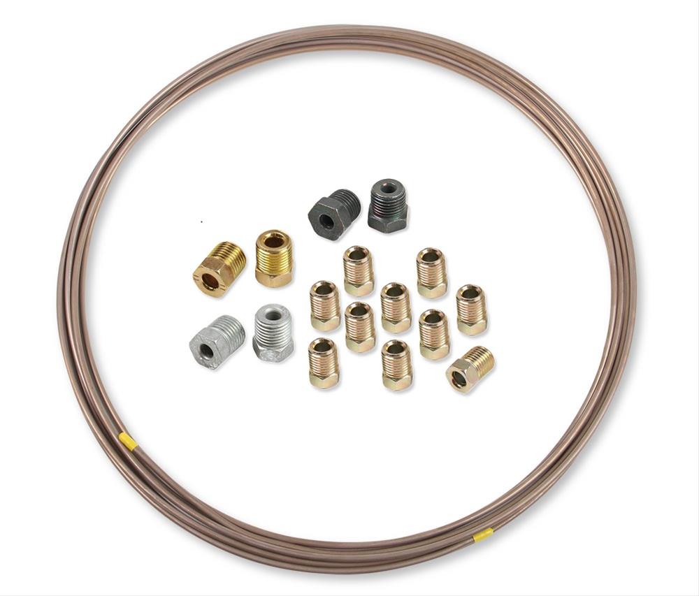 Earl's Performance Easy-Form Tubing NC6316KERL Tubing, Easy-Form, Copper/Nickel, Natural, 3/16 in., 25 Ft., Tube Nuts Included, Kit