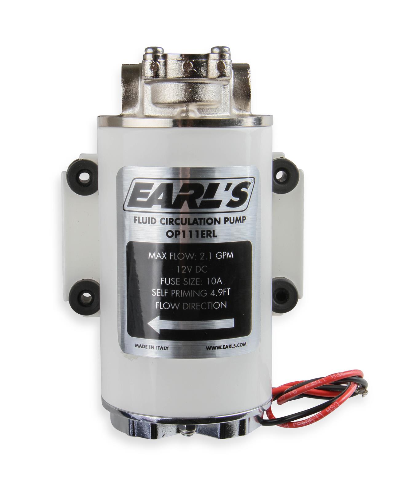Earl's Performance Electric Oil Circulation Pumps OP111ERL Fluid Transfer Pumps, Gear Oil, 12 Volt, 2.1 GPM, Includes 2 -6AN to 3/8 in. BSPP Adapter Fittings, Nickel Plated, Each thumbnail 5
