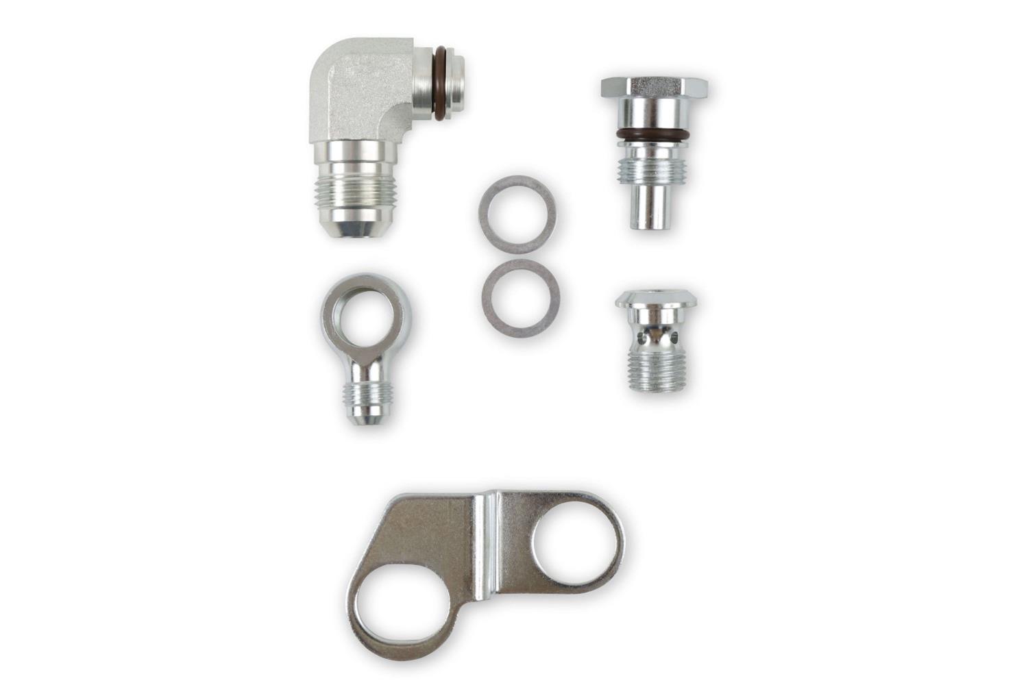 Earl's Performance Power Steering Adapter Fittings PS0003ERL Fittings, Includes Four Fittings, Two Washers, Bracket, Kit thumbnail 3