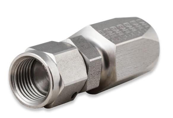 Earl's Performance Power Steering Hose Ends SS130106ERL Fitting, End, Steering, Straight, -6 AN to -6 AN Female Thread, Stainless Steel, Natural, Each