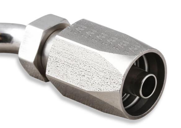 Earl's Performance Power Steering Hose Ends SS134606ERL Fitting, End, Steering, 45 Degree, -6 AN to -6 AN Female Thread, Stainless Steel, Natural, Each thumbnail 2