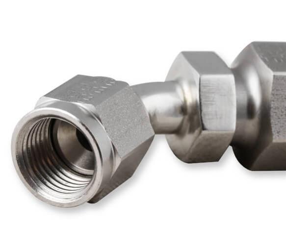 Earl's Performance Power Steering Hose Ends SS134606ERL Fitting, End, Steering, 45 Degree, -6 AN to -6 AN Female Thread, Stainless Steel, Natural, Each