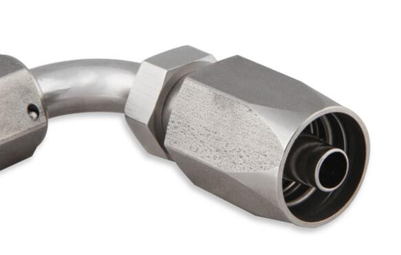 Earl's Performance Power Steering Hose Ends SS139106ERL End, Steering, -6 AN, Compression, 90 Degree, Stainless Steel, Natural, Each thumbnail 2