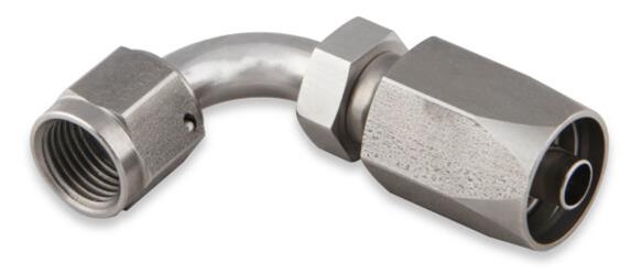 Earl's Performance Power Steering Hose Ends SS139106ERL End, Steering, -6 AN, Compression, 90 Degree, Stainless Steel, Natural, Each thumbnail 3
