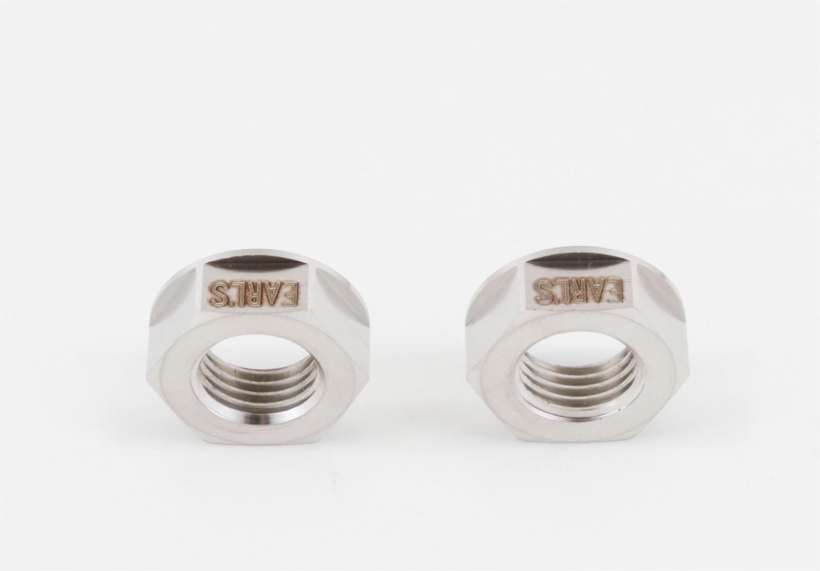 Earl's Performance Bulkhead Nuts SS592503ERL Fitting, Nut, -3 AN, Female Thread, Stainless Steel, Natural, Pair thumbnail 3