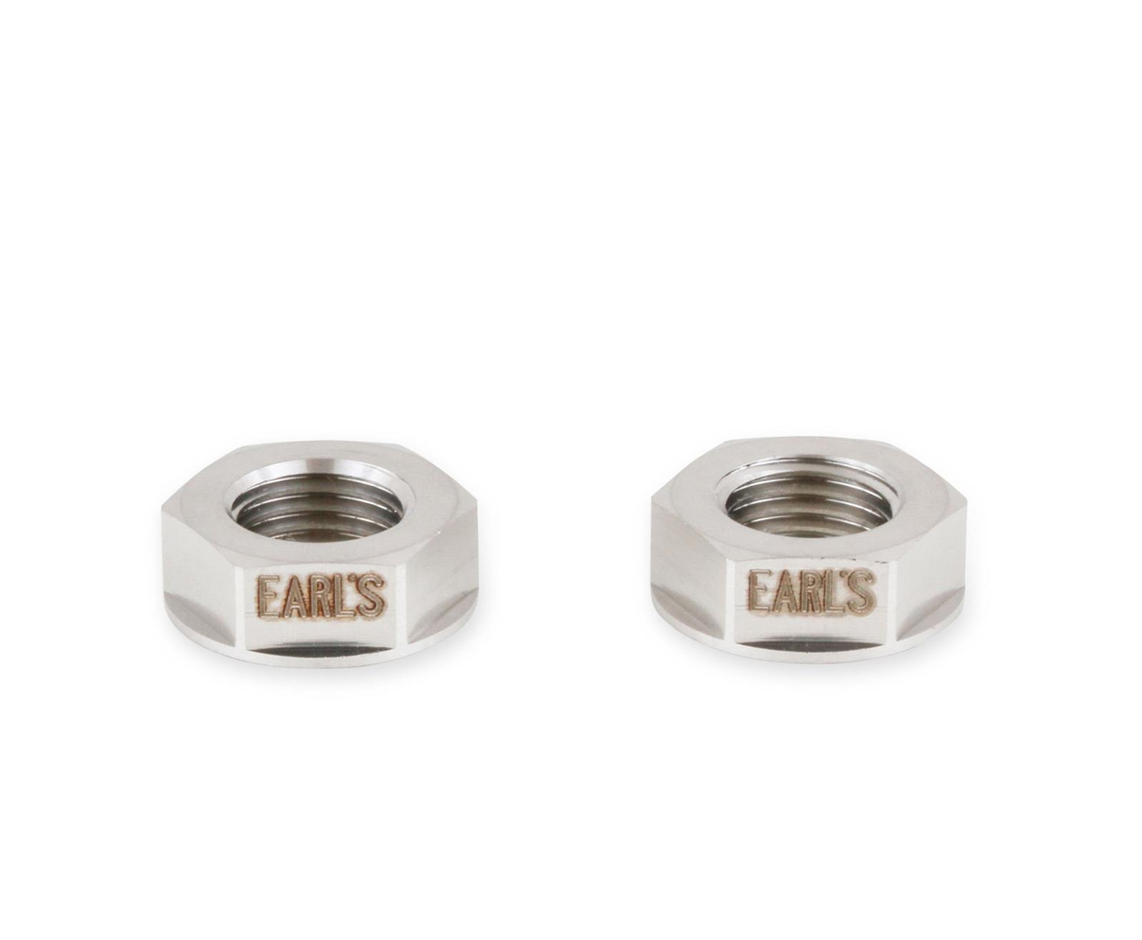 Earl's Performance Bulkhead Nuts SS592503ERL Fitting, Nut, -3 AN, Female Thread, Stainless Steel, Natural, Pair