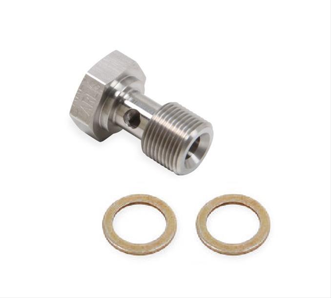 Earl's Performance Carburetor Inlet Fittings SS997594ERL Fitting, 9/16-24 in. Banjo Bolt, Stainless Steel, Natural, Each thumbnail 2