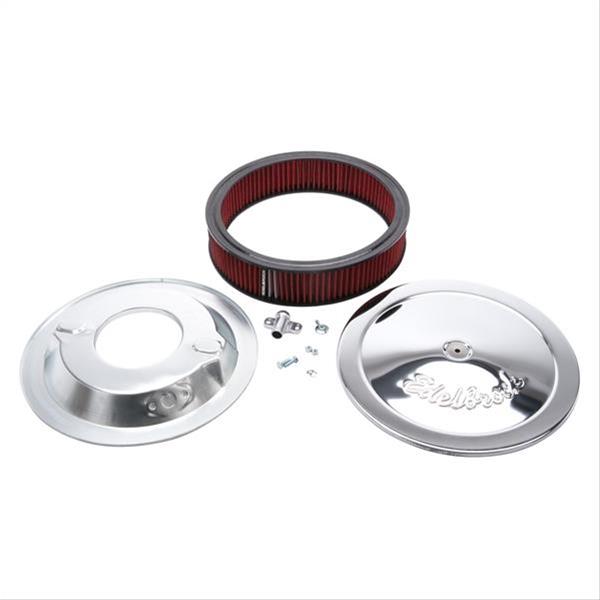 Edelbrock Air Cleaner Pro-Flo Series Round 14 In Diameter Cloth Element 3/8In Dropped Base Chrome thumbnail 2