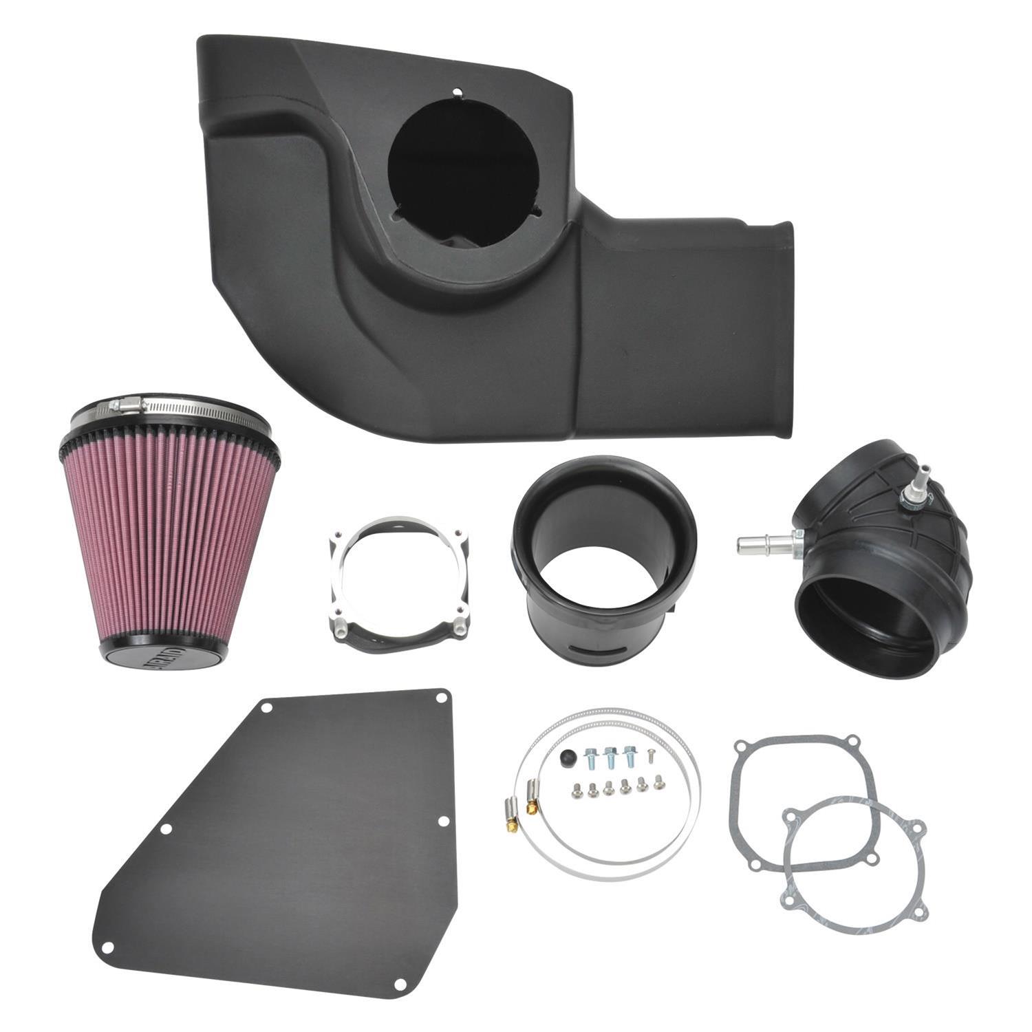 Edelbrock E-Force Air Intake Systems for 2015-2020 F-150, MUSTANG - 15811 Kit, Black, Red Filter, Synthetic, Use with Modular Inlet Superchargers, Ford, Kit