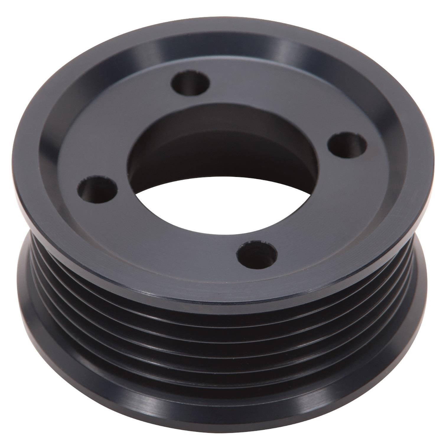 Edelbrock E-Force Competition Supercharger Pulleys 15813 Pulley, Competition, Aluminum, Black, Serpentine, 8-Groove, 3.500 in. Diameter, Each