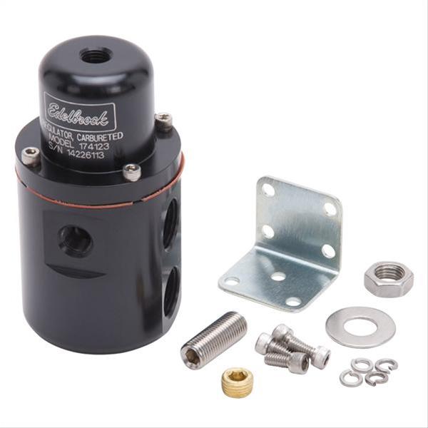 Edelbrock Fuel Pressure Regulator Carbureted 160 GPH 5-10 PSI 3/8In In/Out Returnless Black
