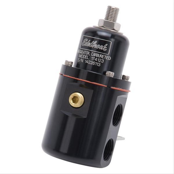 Edelbrock Fuel Pressure Regulator Carbureted 160 GPH 5-10 PSI 3/8In In/Out Returnless Black thumbnail 3