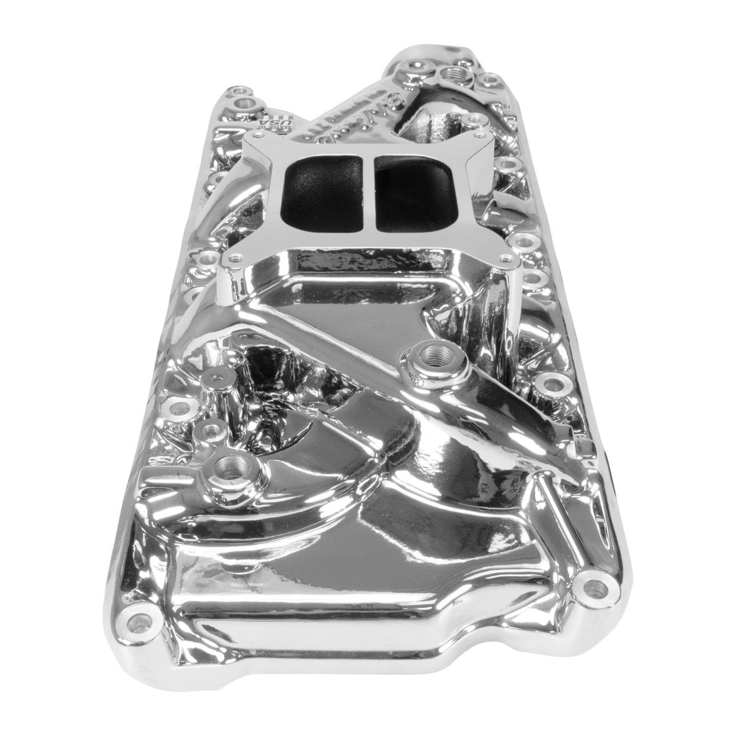 Edelbrock Performer Intake Manifolds 2121-CP Manifold, Performer, Dual Plane, Aluminum, Chrome Plasma Coated, 4-Barrel, Square Bore, Ford, 260, 289, 302, Each thumbnail 2
