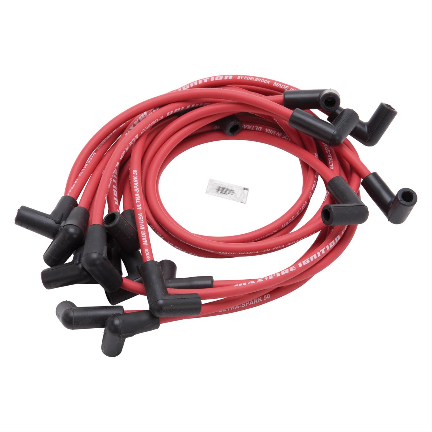 Edelbrock Max Fire Plug Wire Set SBC w/HEI 90 Degree Red Edelbrock Max Fire Plug Wire Set SBC w/HEI 90 Degree Red