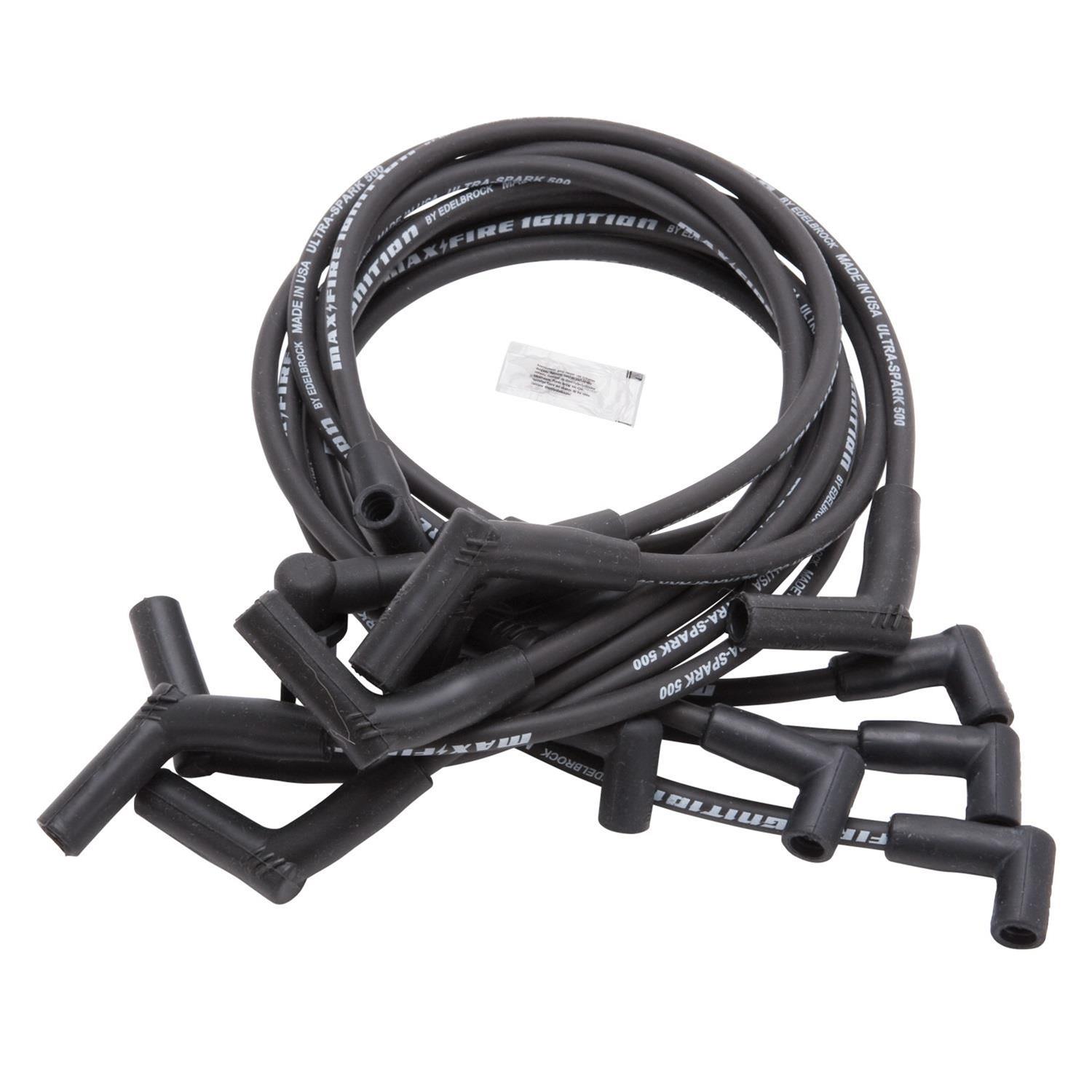 Edelbrock Max Fire Plug Wire Set SBC w/HEI 90 Deg Black Edelbrock Max Fire Plug Wire Set SBC w/HEI 90 Deg Black