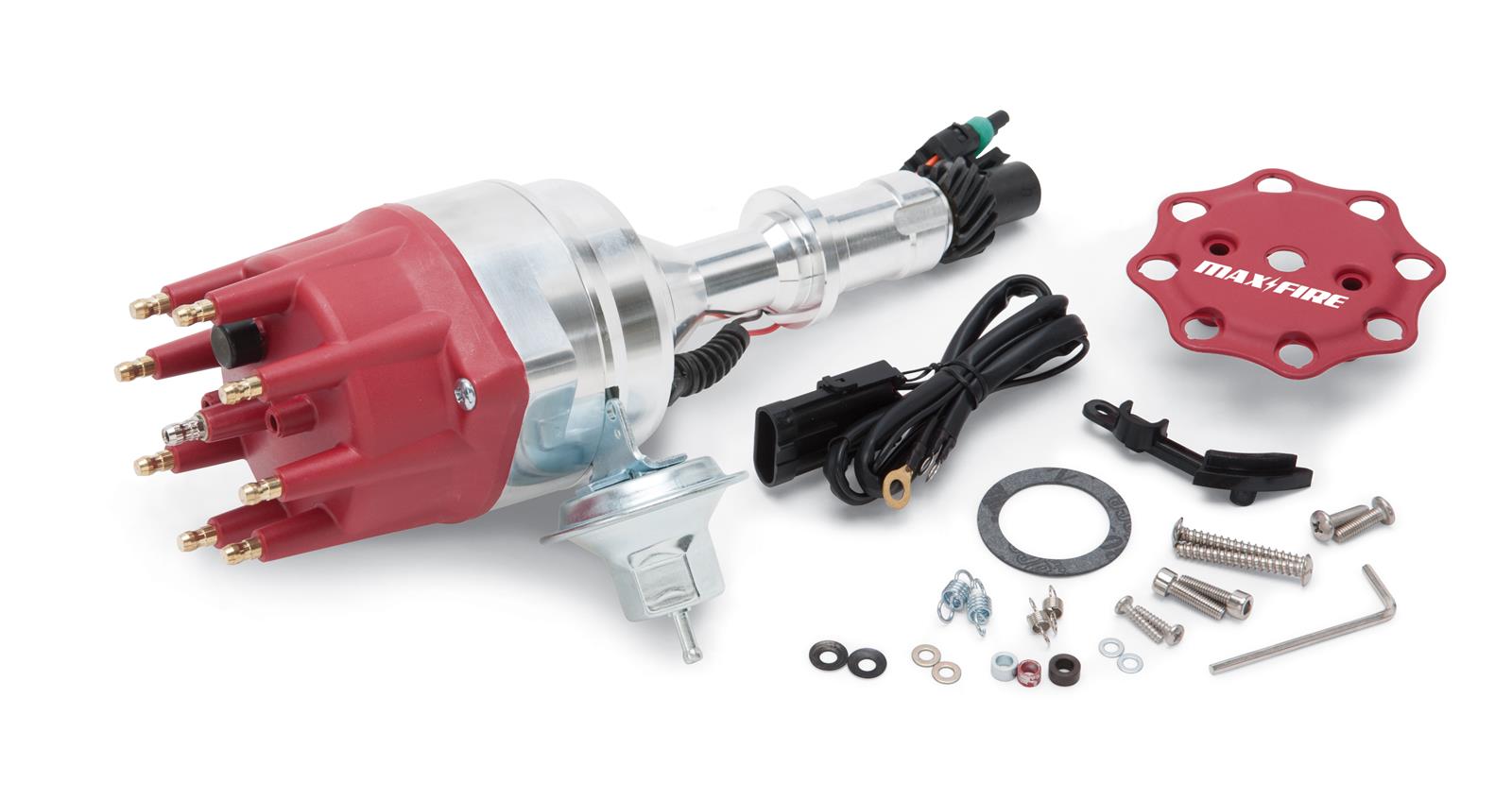 Edelbrock Max-Fire Distributors 22754 Distributor, Ready To Run, Magnetic Pickup, Vacuum Advance, Fixed Collar, Pontiac V8, Kit