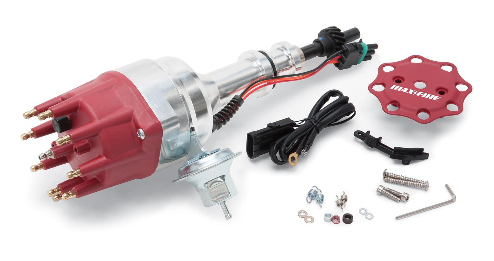 Edelbrock Max-Fire Distributors 22756 Distributor, Ready To Run, Magnetic Pickup, Vacuum Advance, Fixed Collar, Ford 351C, Kit