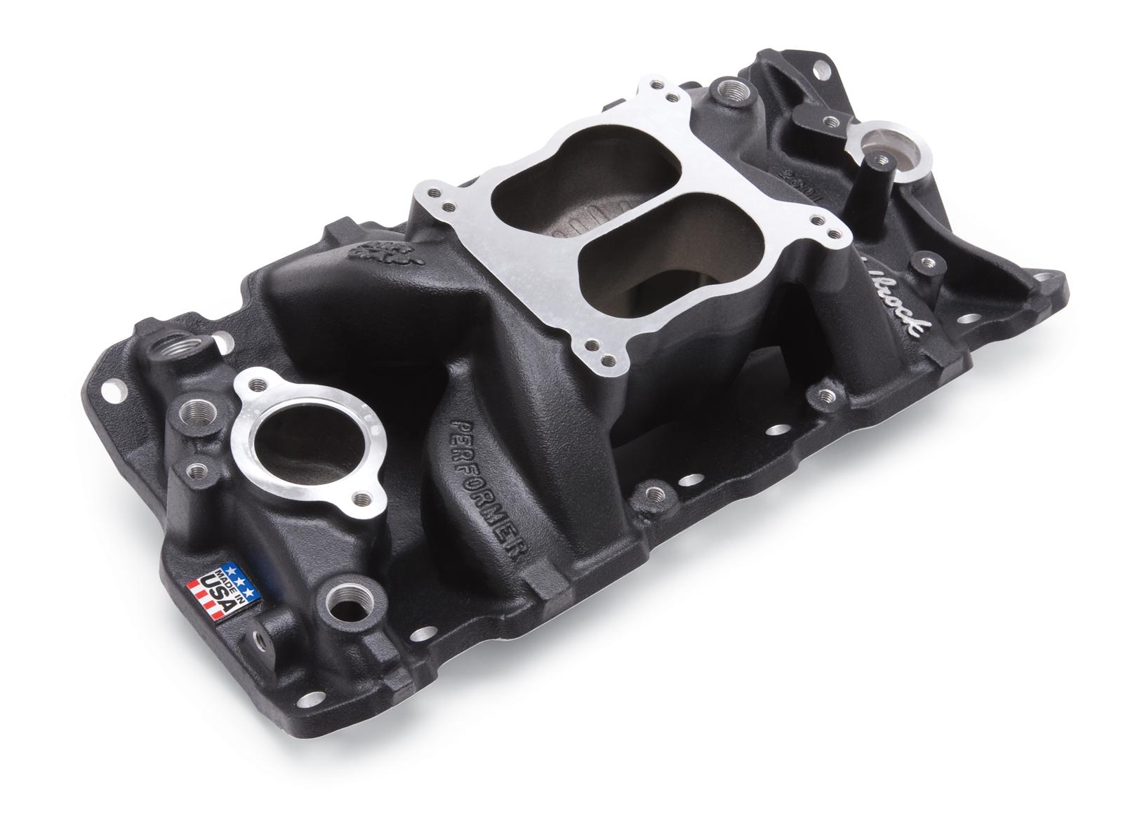 Edelbrock Manifold SBC Performer Air Gap Black