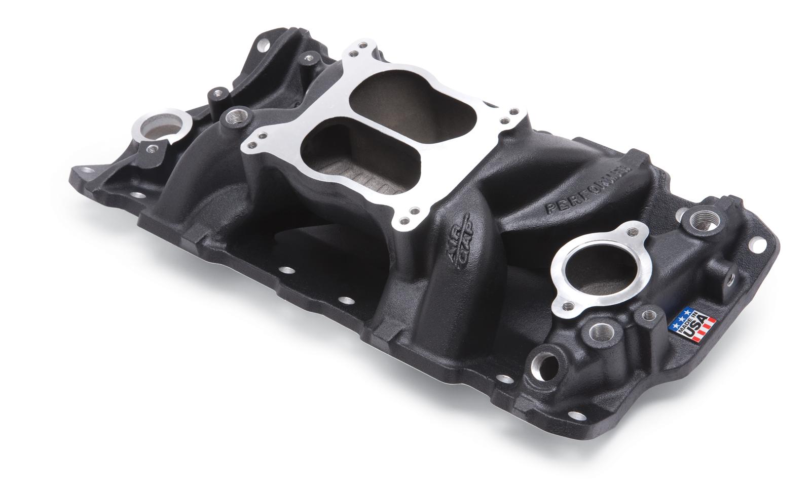 Edelbrock Manifold SBC Performer Air Gap Black thumbnail 2