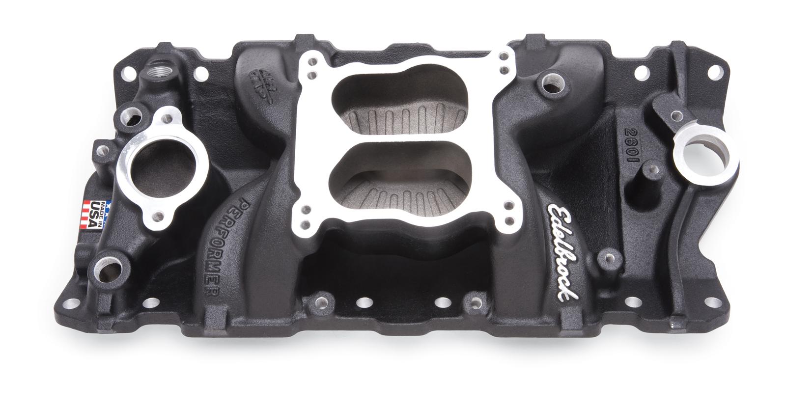 Edelbrock Manifold SBC Performer Air Gap Black thumbnail 3