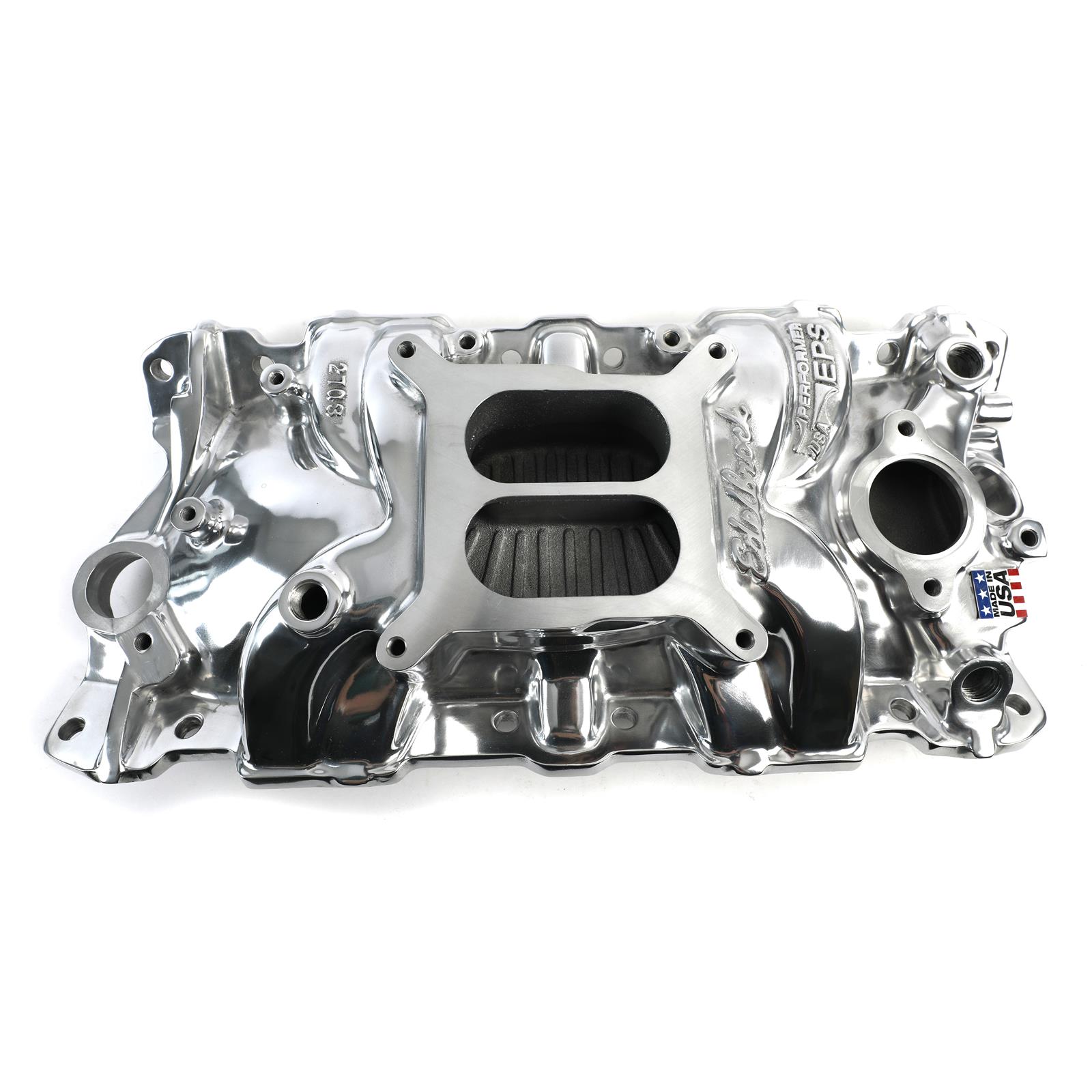 Edelbrock Performer EPS Intake Manifolds 27031 Manifold, EPS, Dual Plane, Aluminum, Polished, Square Bore, Chevy Small Block, Each thumbnail 2
