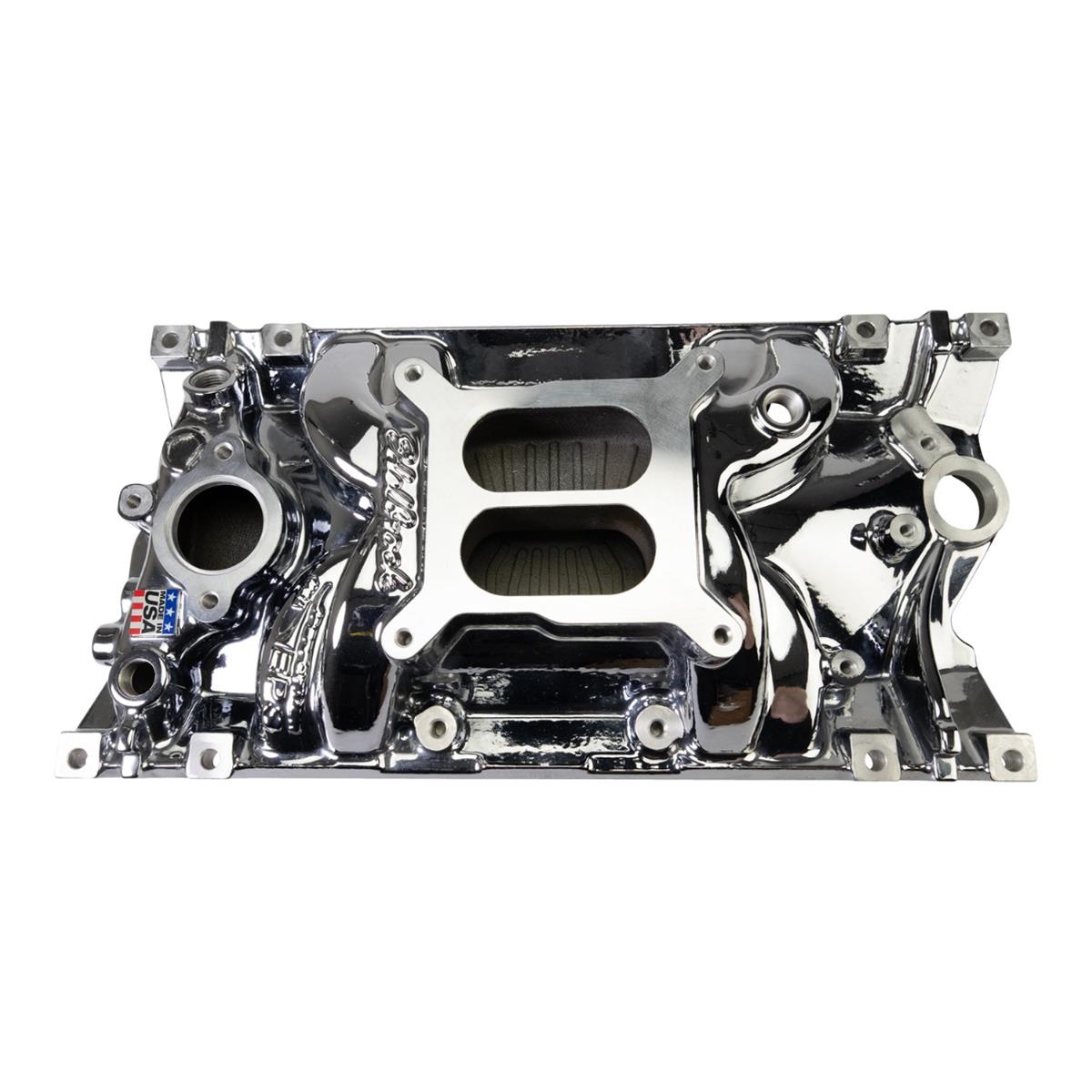 Edelbrock Performer EPS Intake Manifolds 2716-CP Manifold, Vortec, Dual Plane, Aluminum, Chrome Plasma Coated, Chevy, Vortec, E-Tec, Each thumbnail 2