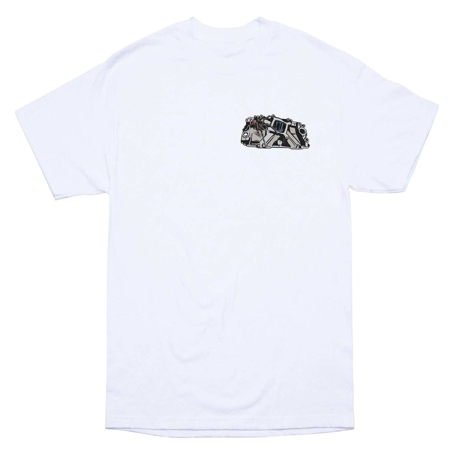 Edelbrock Tarantula! T-Shirts 289331 T-Shirt, Short Sleeve, Cotton, White, Tarantula Manifold, Men's X-Large, Each thumbnail 2