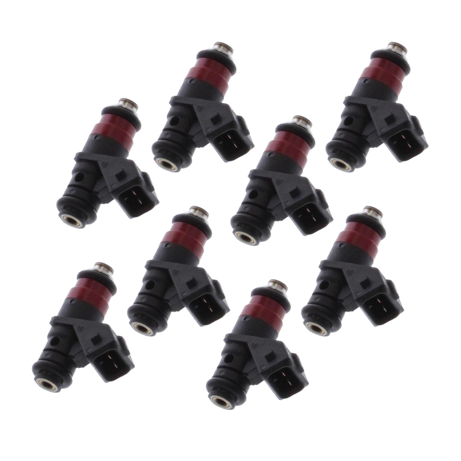 Edelbrock Fuel Injectors 3522 Injectors, Pro-Flo Upgrade, for High hp, 80 lbs./hr., 12.5 Ohms Impedance, EV1, Black with Red Band, Siemens Deka, Set of 8